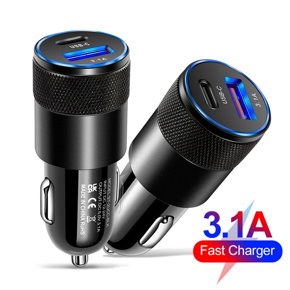 70W PD Car Charger USB Type C Fast Charging Car Phone Adapter Quick Charge